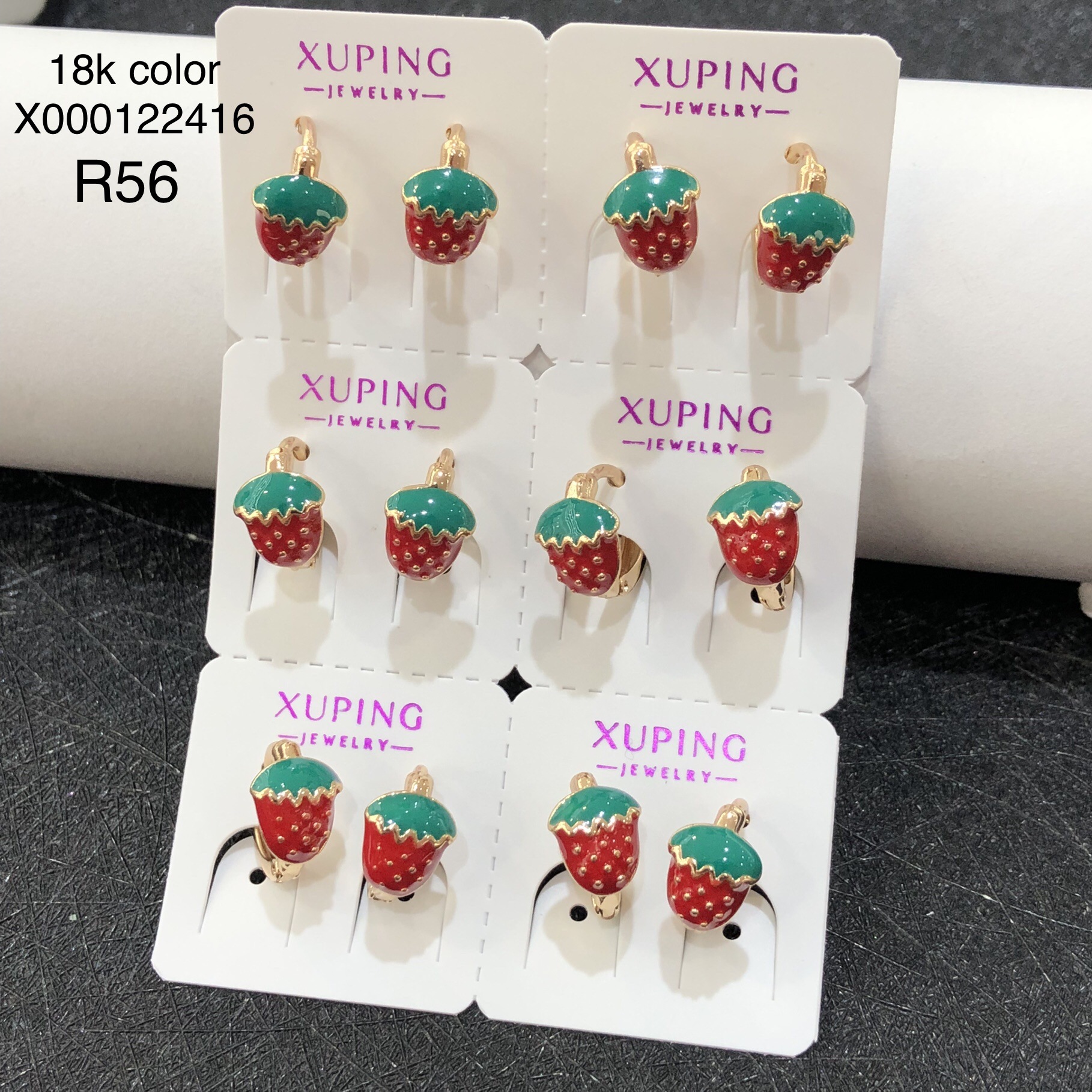 Xuping joyas nuevos lindos aretes de fresa aretes de frutas de viento dulce nicho diseño fresco otoño invierno joyas de orejas