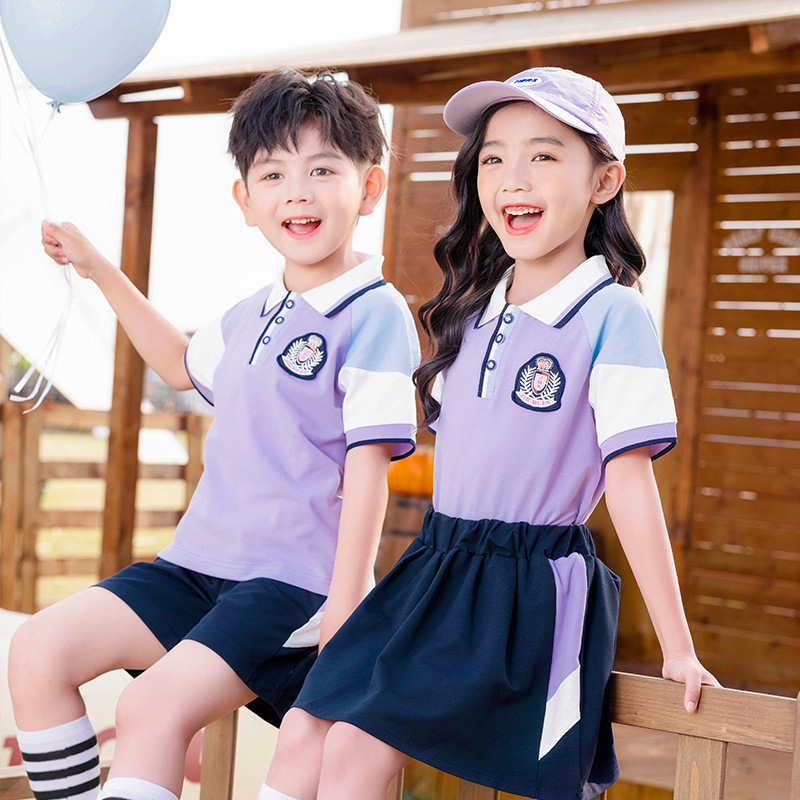 小学生校服班服幼儿园园服儿童校服运动春秋冬夏季套装毕业照紫色