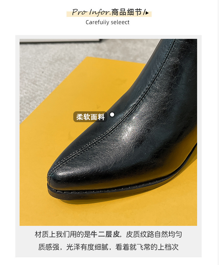 内增高8cm长筒靴真皮小个子长靴不过膝白色骑士靴高筒西部牛仔