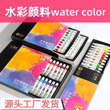 画者水粉水彩画颜料套装12色24色管装5ml/12ml盒装批发学生绘画画