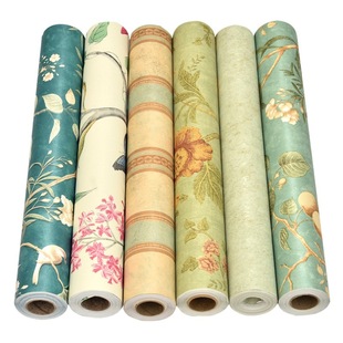 American Pastoral Self-adhesive Wallpaper Warm Bedroom Self-stickers Living Room TV Background Wall Dormitory Renovated Waterproof Wallpaper