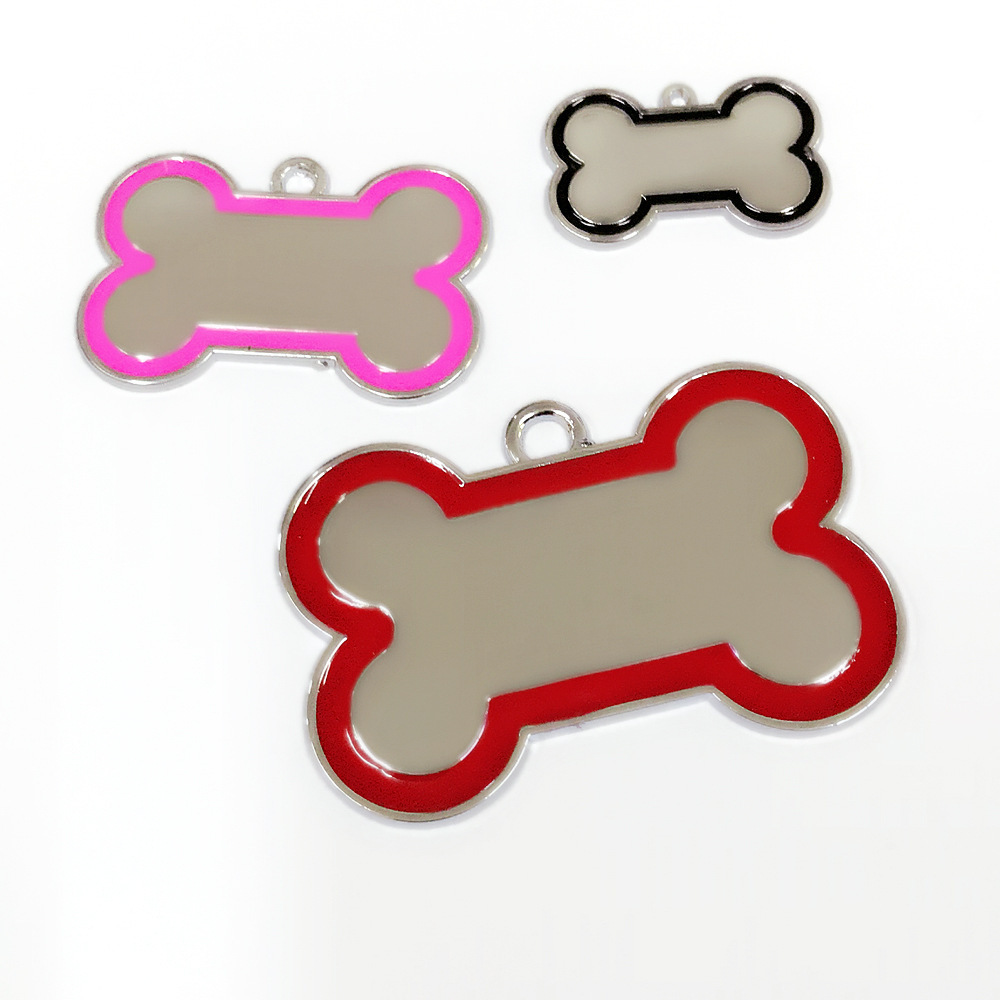 Venta caliente perro de hueso de perro Etiqueta de aleación de zinc PET COLLAR COLGANTE accesorios láser logo regalos promocionales