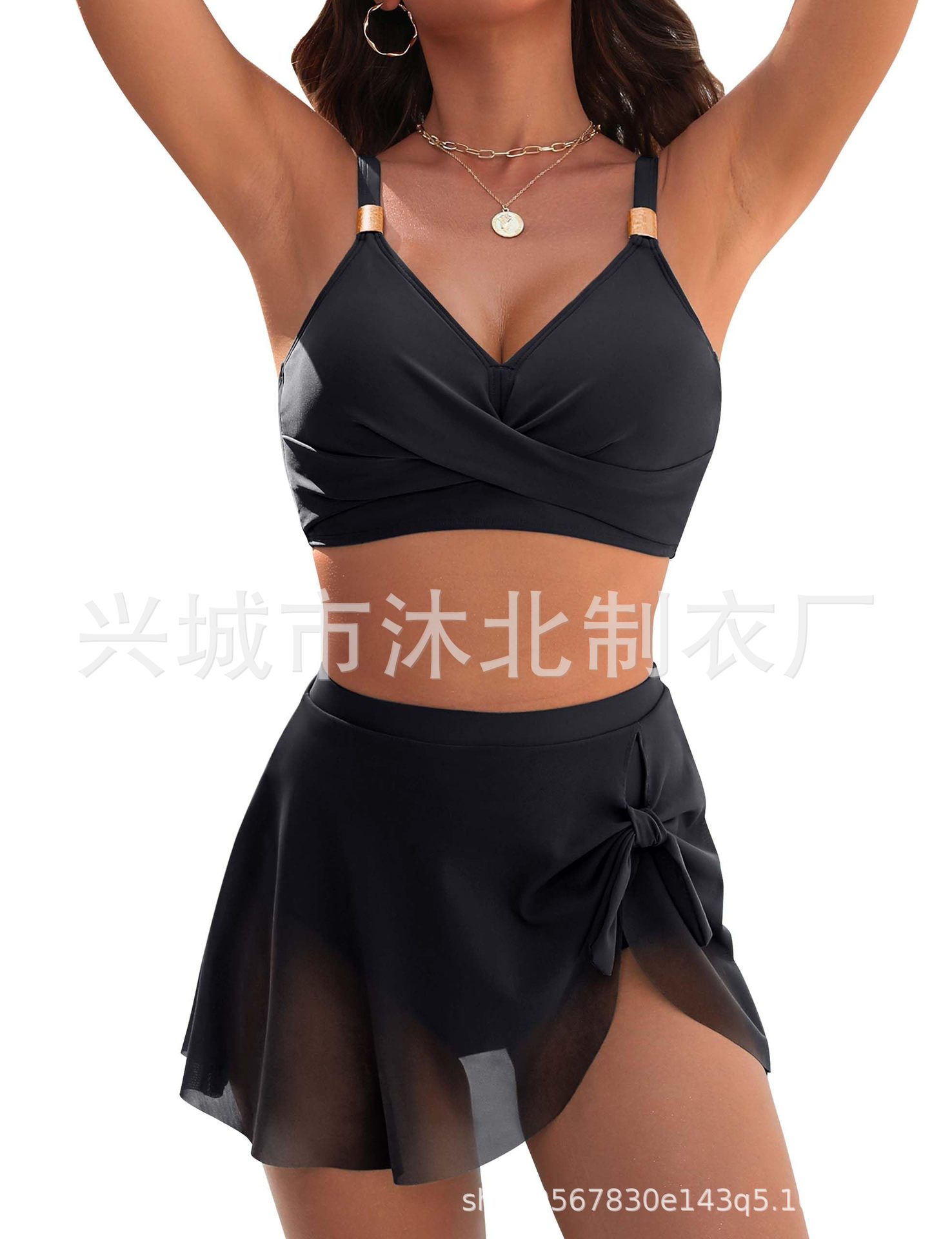 2026 nuevo comercio exterior europeo y americano bikini trajes de baño de malla estilo sexy trajes de baño delgados de cintura alta