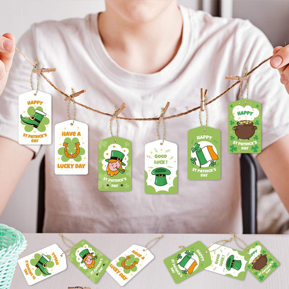 Amazon nuevo día irlandés colgante de trébol día de San Patricio etiqueta de regalo colgante colgante