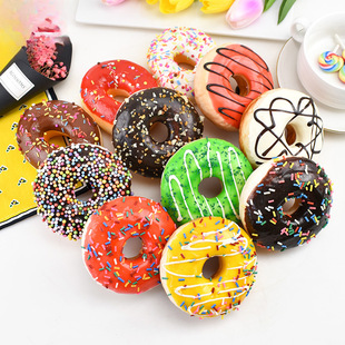 Donuts Fake Fruit Bread Cake Dessert Snack Food Model Decorative Ornaments Props Toy Pendant