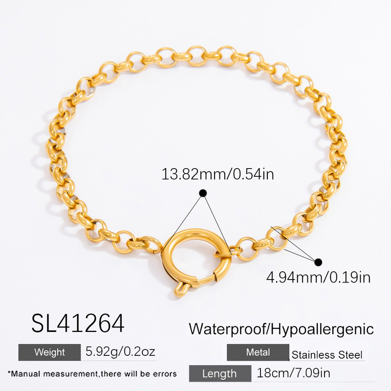 越境ステンレスDIYアクセサリー18k金ブレスレットins風個性海洋風保色ネックレスアクセサリー女|undefined