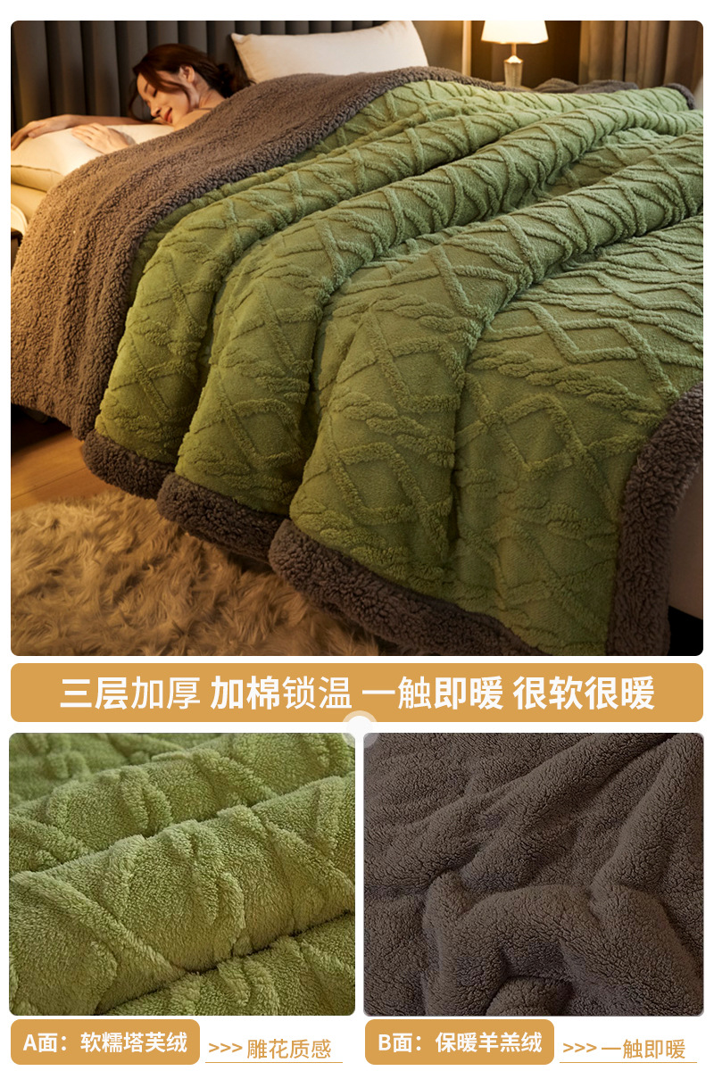 Tafu terciopelo edredón engrosado invierno manta dormitorio de estudiantes manta siesta oficina terciopelo de leche edredón de lana de cordero