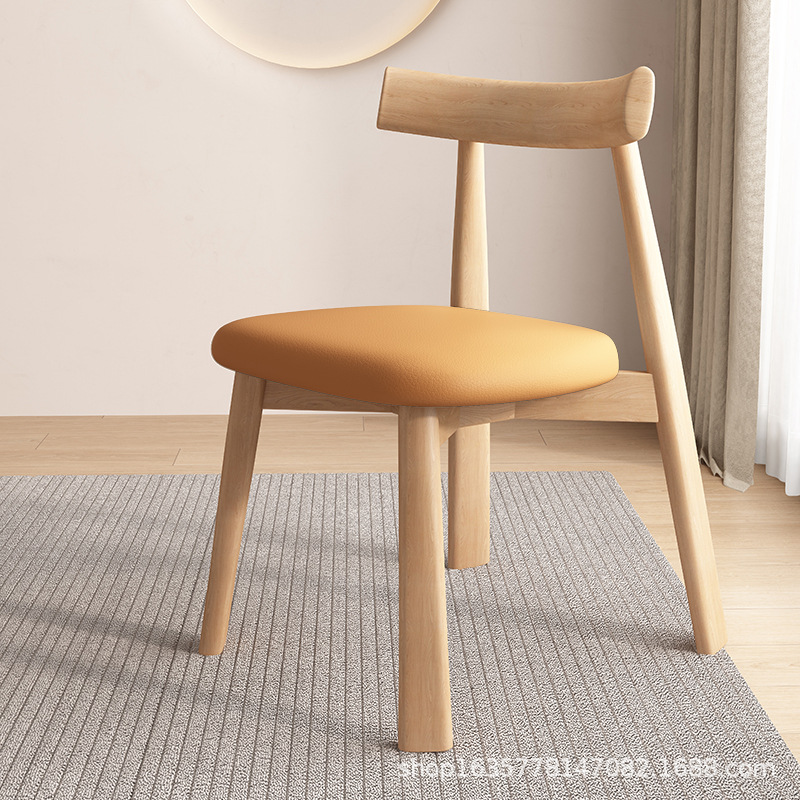 silla de comedor de madera maciza moderna simple, silla de respaldo de restaurante nórdico, estudio, mesa de comedor de hotel, taburetes, fábrica de origen