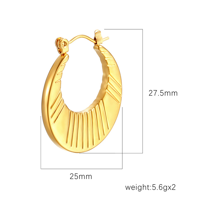 Europa y los Estados Unidos tendencia transfronteriza redonda chapado 18K mujeres pendientes de acero inoxidable simple moda retro pendientes de acero de titanio al por mayor