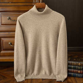 2024年秋冬季新款羊绒毛衣男士高领针织衫上衣休闲羊毛打底衫代发