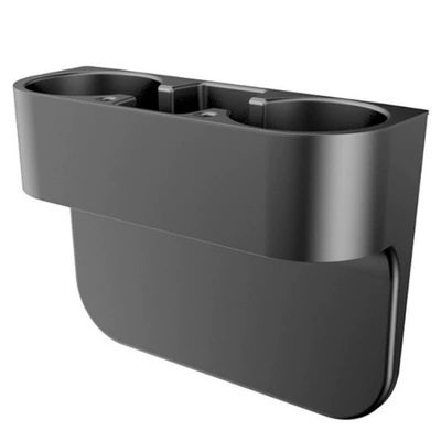 Car Multi-function Storage Rack Car Gap Plug Water Cup Holder Mobile Phone Rack Storage Box Three-in-One (Car cup holder/beverage holder) - black