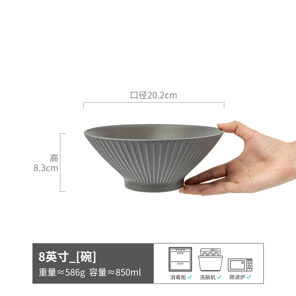 Recompra de un tazón de sopa de fideos de cerámica japonés retro y hermoso, tazón de canola para el hogar, tazón de verduras, tazón de vajilla, tazón de fideos al por mayor