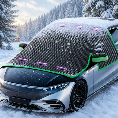 Car snow shield, with thickened aluminum film, sunshade