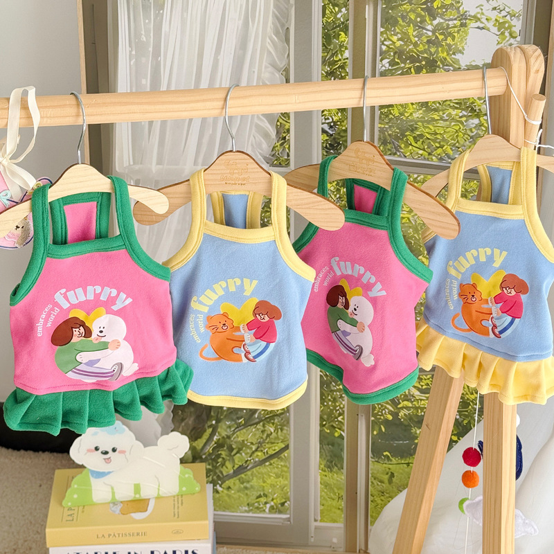 Pet cat dog clothes summer thin teddy bear small dog kitten spring and summer cute sling generation hair