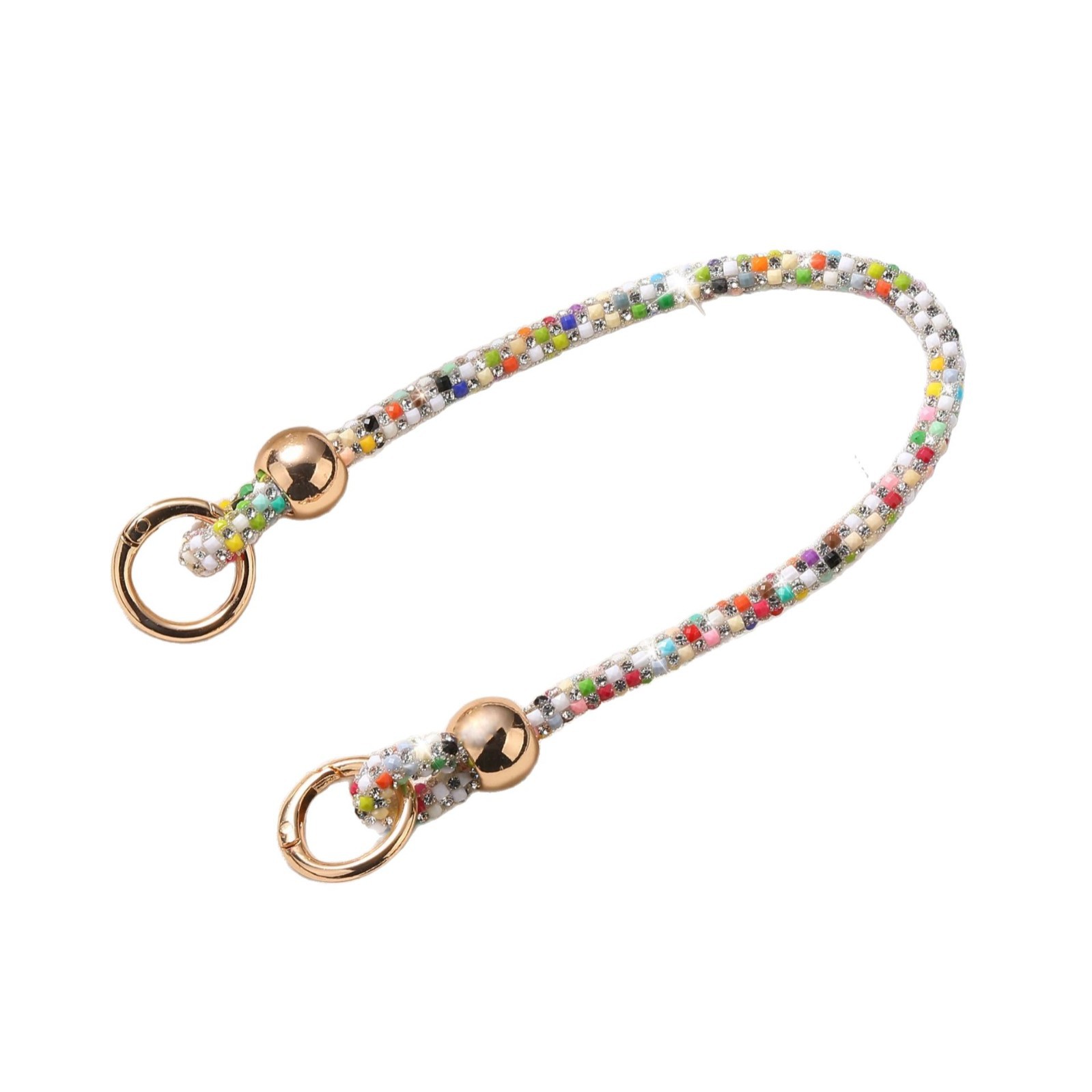 Estilo coreano ins cuentas redondas color diamante pulsera bolso colgante cadena de teléfono móvil al por mayor aplicable funda para teléfono móvil funda para auriculares nuevo