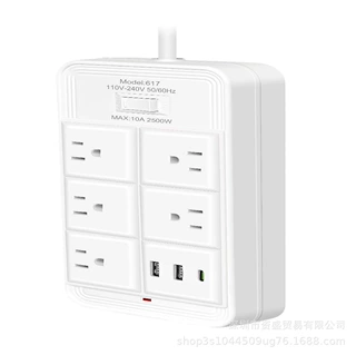 外贸跨境多功能多孔位带USB带PD美标接线板源插座排插充电器