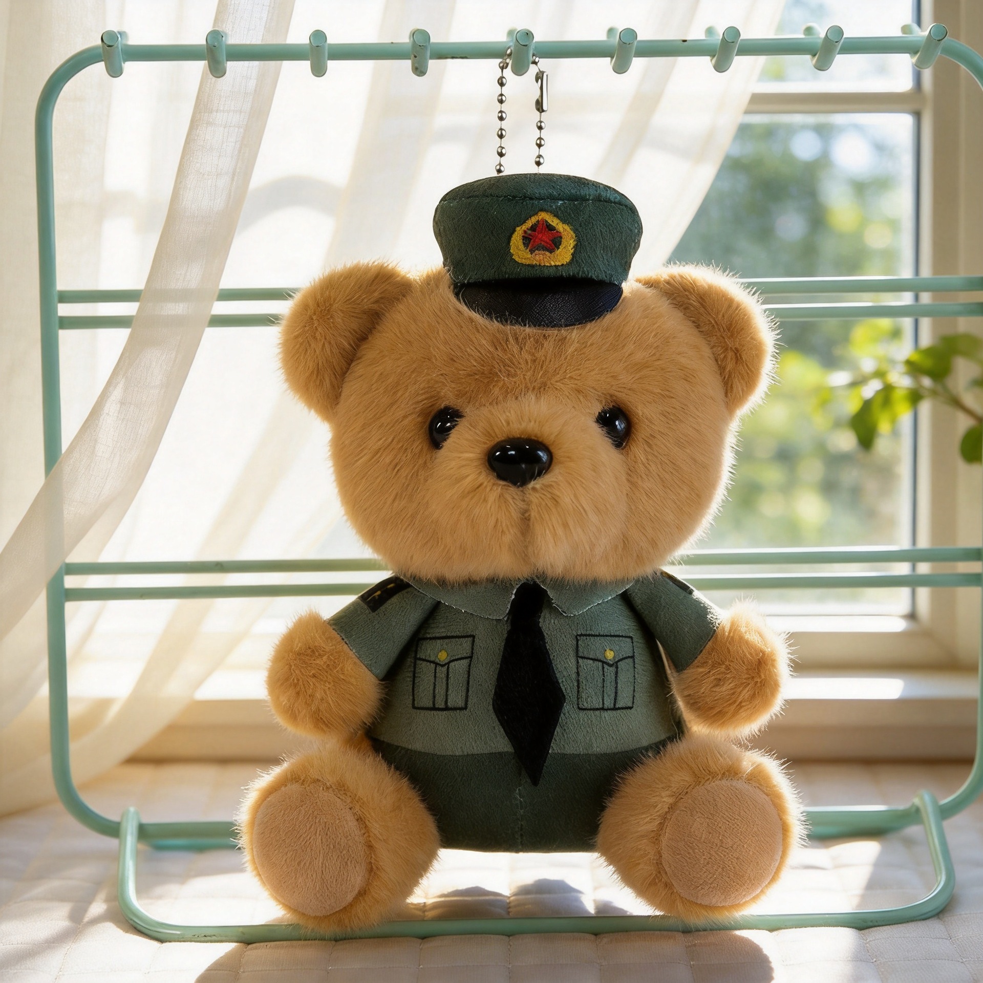 Colgante de peluche de oso de policía pequeña muñeca de peluche colgante de muñeca bolso colgante de llaver colgante de policía de tráfico oso pequeño colgante