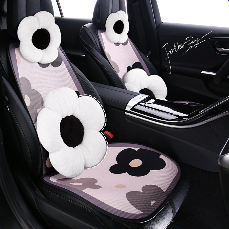 2025年新款汽车坐垫花朵透气网多件套四季通用厂家直销