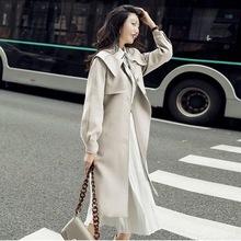 风衣女秋中长款韩版宽松女装小个子收腰显瘦气质初秋新款外套