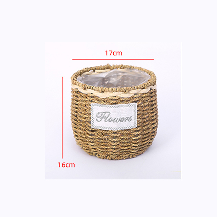 Cesta de flores de paja tejida a mano idílica paja tejida y cesta de flores de sauce cesta de arreglo floral cesta Festival cesta de almacenamiento de ratán tejida a mano