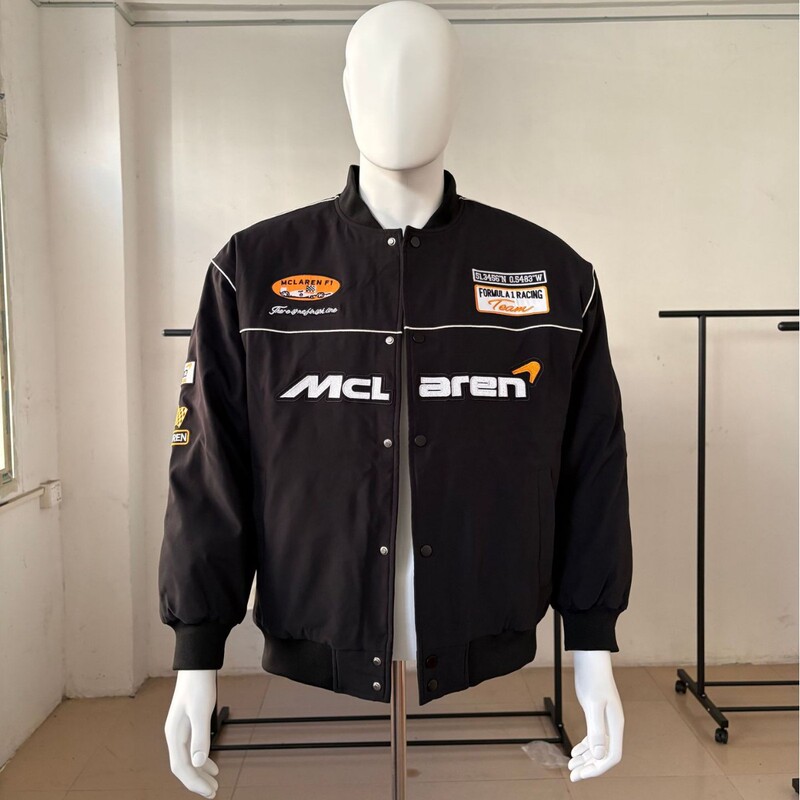 F1 Racing Suit Cross-Border Mclaren Collaboration Retro Motorcycle Riding Suit Custom Embroidered Jacket Supports Logo Printing
