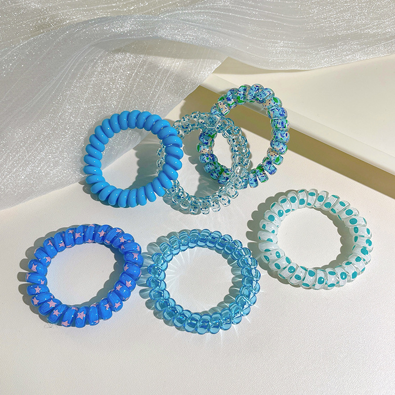 Dolce color cable telefónico cabello anillo de cabello cuerda de cabello mujer simple sin marcas cuerda de cabello no daña el cabello banda de goma cubierta de cabello