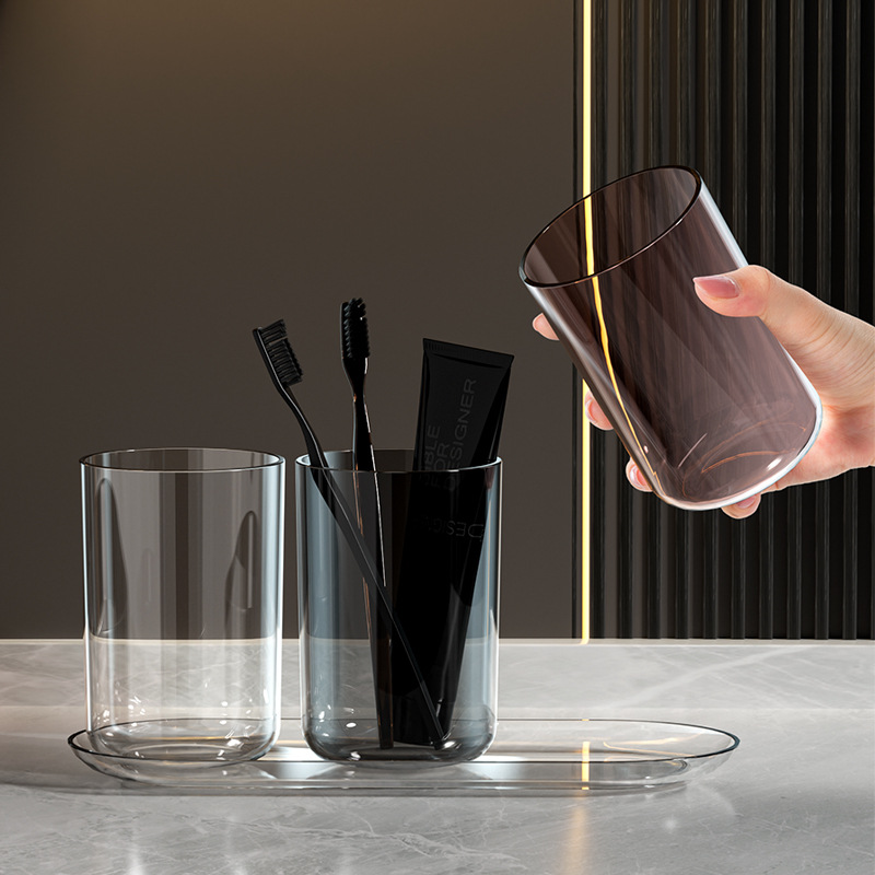 Couple's Lightweight Luxury Minimalist Mouthwash Cup Home Children's Toothbrush Cup Tooth Basin Toothbrush Cup Transparent Toothbrush Cup