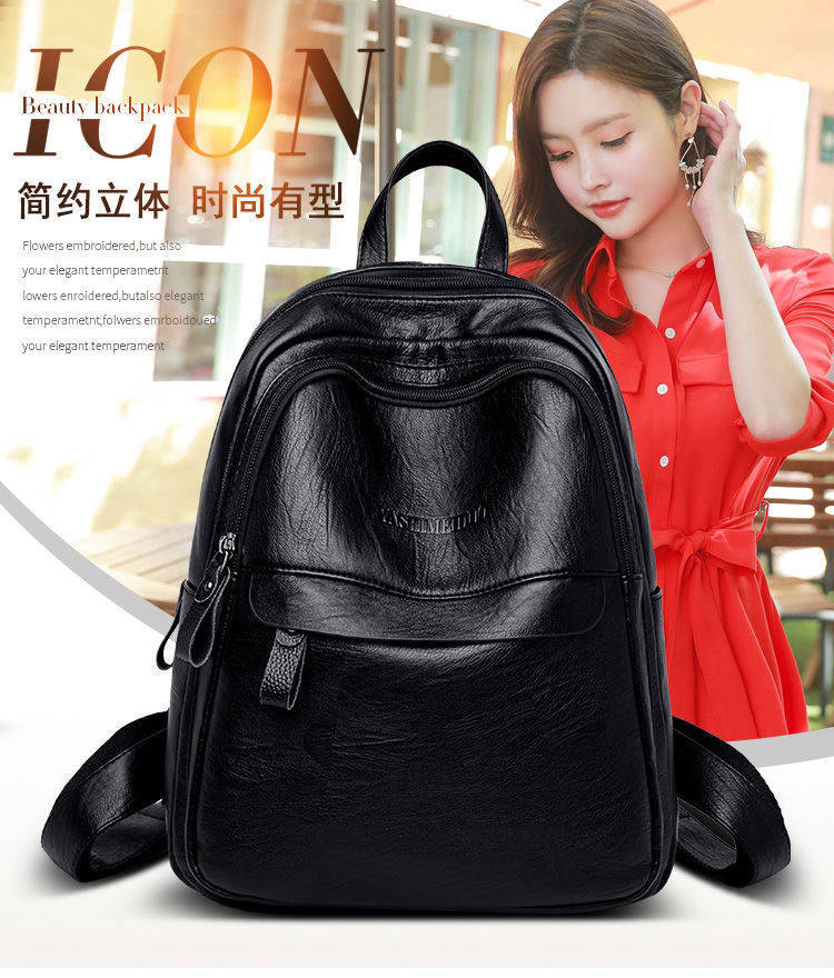 Grenzüberschreitende Handelstasche für Frauen, koreanischer Stil, große Kapazität, weiches Leder-Rucksack, kann mit Namen des Käufers etikettiert werden, direkter Versand vom Werk.