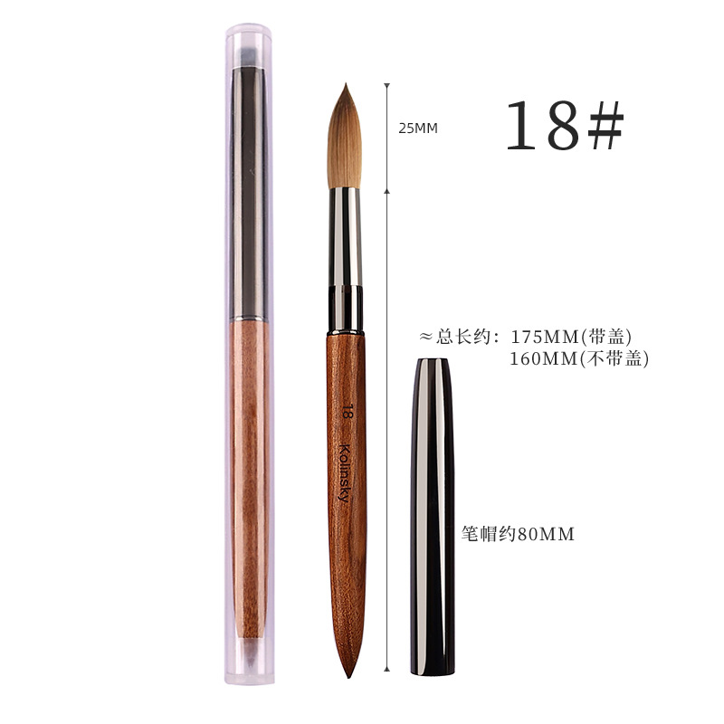 Pincel de Uñas de Pelo de Visón de Calidad Amazon, para Decoración de Uñas, Cristal, Sándalo, Kolinsky, Extensión de Uñas, Tallado de Uñas