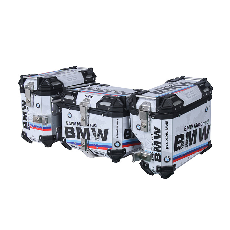 38L Right Exhaust Side Box Motorcycle Universal Aluminum Alloy 45L Tail Box Waterproof Three-Box Anti-Theft Travel Storage Box