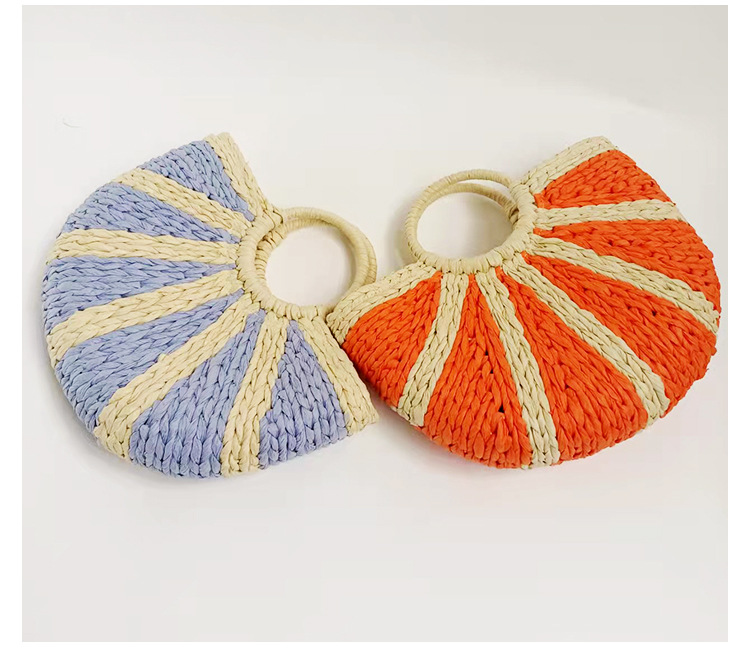 Women's Fashion Handbags, 2024 New Summer Woven Pumpkin Semi-circular Holiday Beach Bag. Fashionable and Personalized Women's Bags._senzul.com