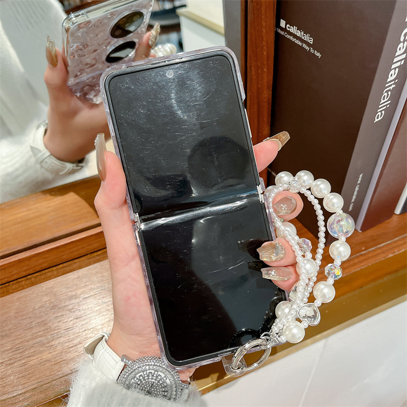 Capa para celular Huawei Pocket 2, dobrável com textura ondulada, resistente a quedas, estampa de rosas em tela cheia, design simples para mulheres._voghion.com