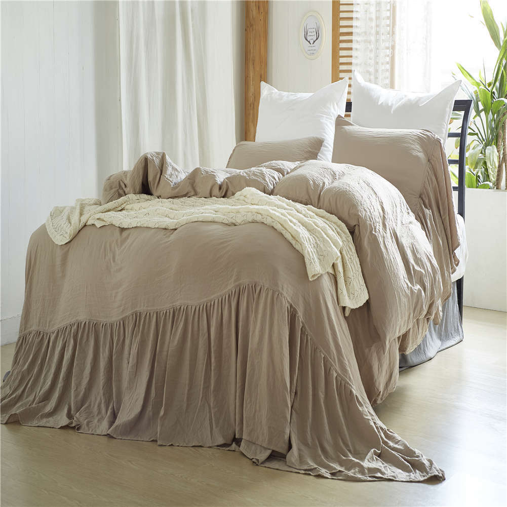 Home textile duvet cover three piece set, best-selling solid color mermaid bedding set in the United States_voghion.com