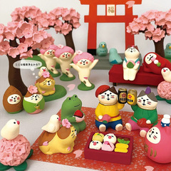 日本式猫かわいい花見ザカ桜抹茶インスタ潮游公仔DIY樹脂工芸品小物