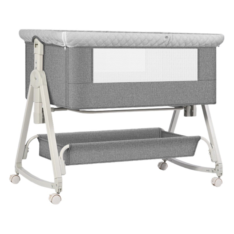 Cuna multifuncional para bebé, acoplable a una cama grande, cuna mecedora móvil y plegable, altura ajustable, cuna portátil para recién nacidos.
