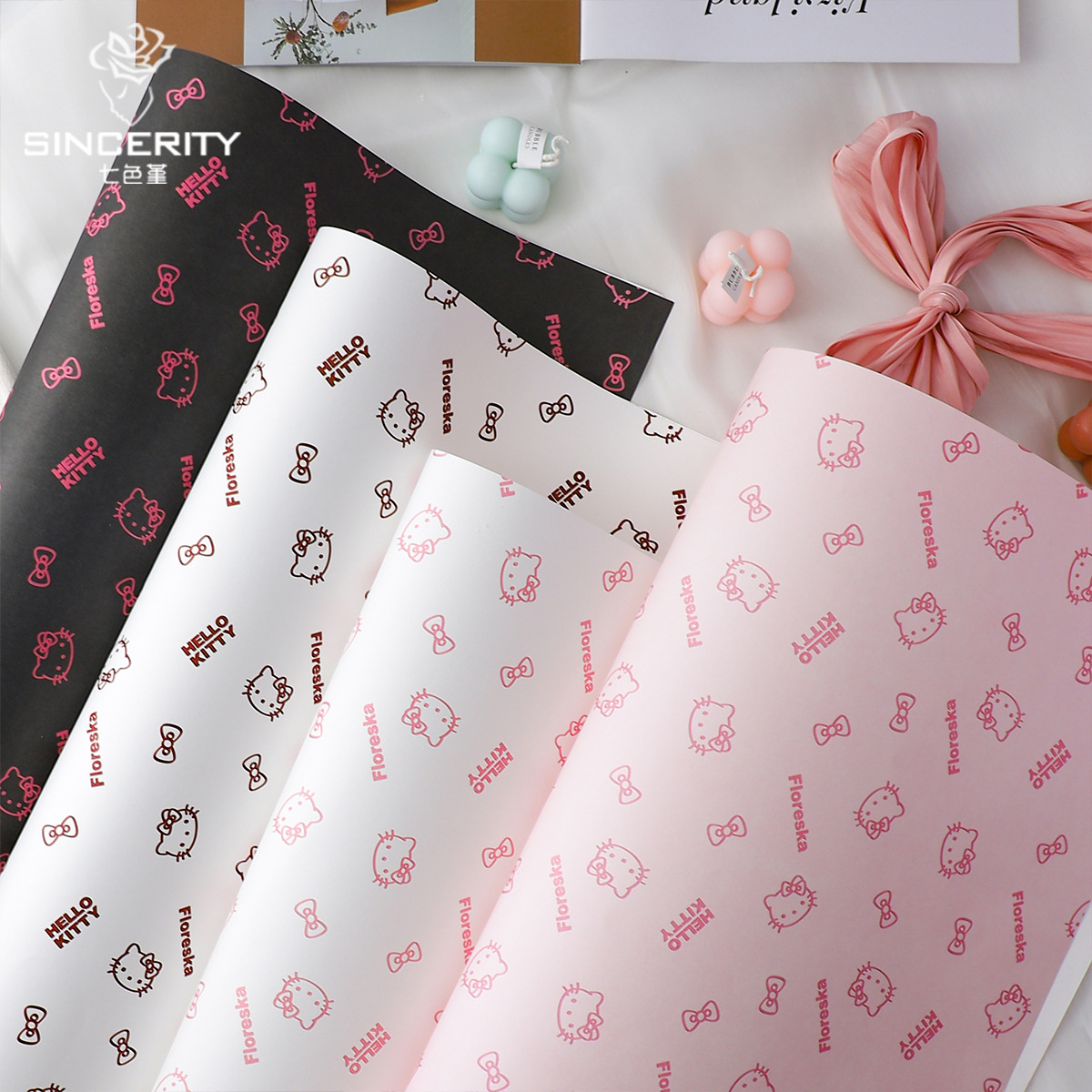 Siete colores cordier Kate Miao engrosado material floral impresión de embalaje floral papel de embalaje floral DIY ramo de flores