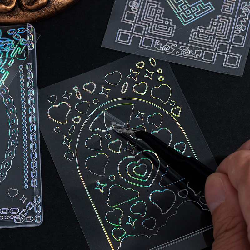 Corea del Sur ins láser brillante pegatinas Star-Chasing aidou foto Gu tarjeta libro DIY mano cuenta decoración pequeñas pegatinas