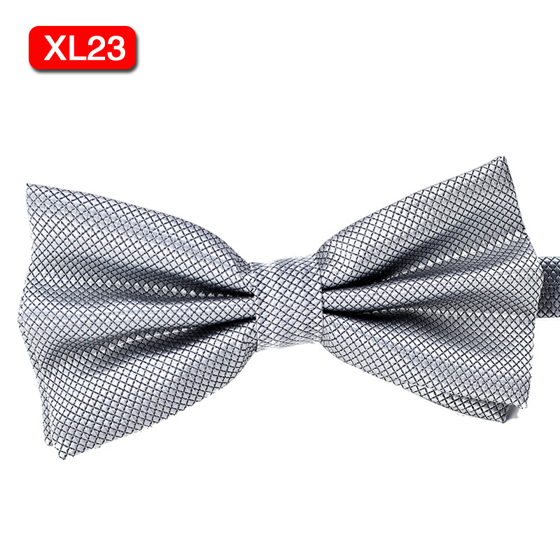 Nuevo color sólido moda simple vestido arco e-commerce fiesta boda color sólido cuadros finos pajarita pañuelo traje