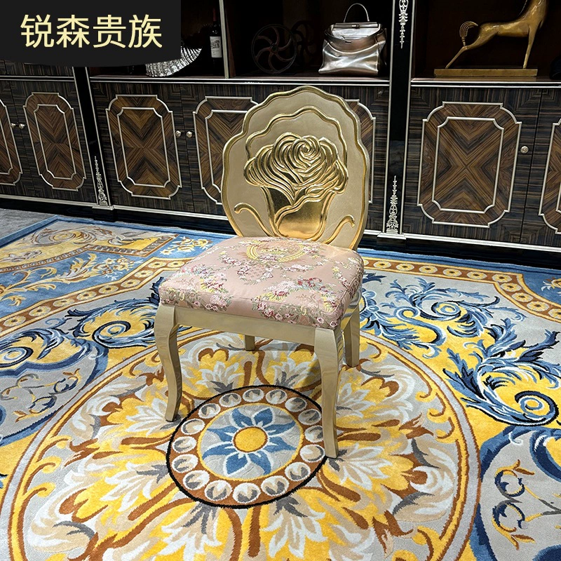 Risen аристократический французский стул из цельного дерева