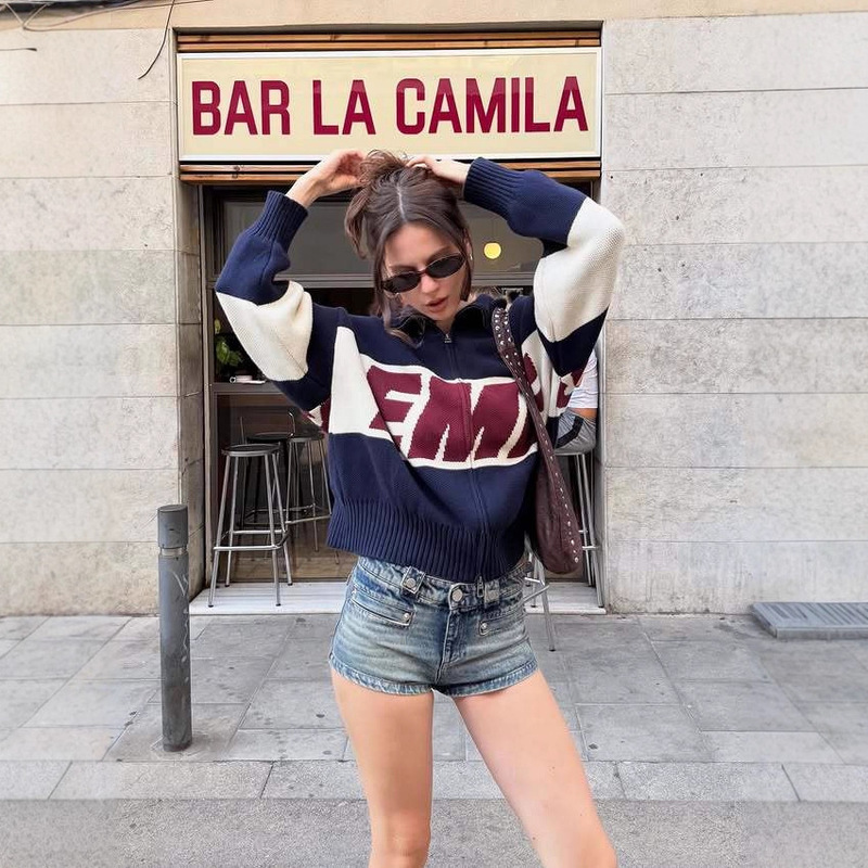 Foreign Trade Cross-Border Sweaters, Letter Pattern Long-Sleeved High Street Loose Sweaters, European and American Sexy Style, Same Style for Men and Women