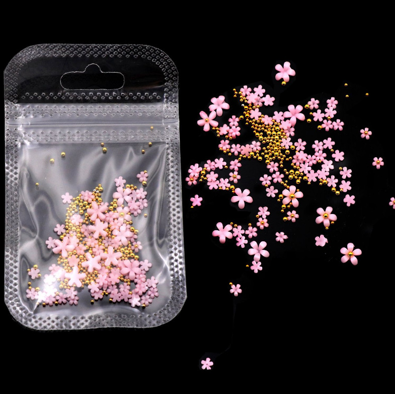 골드 스틸 볼과 혼합 된 핑크