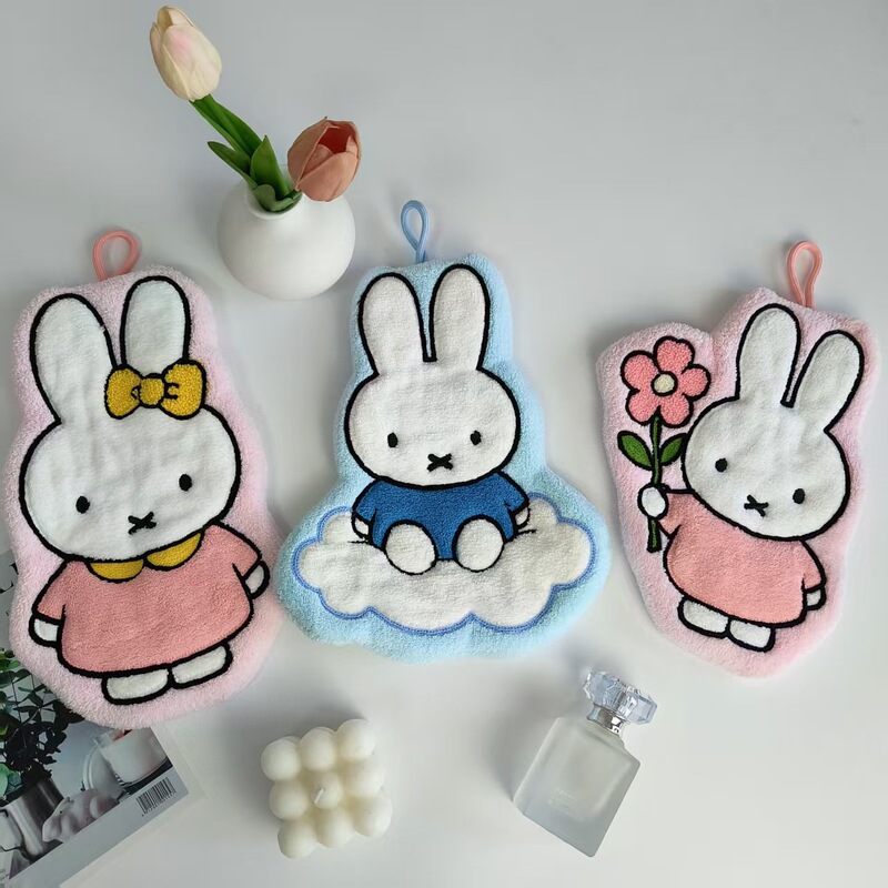Miffy Rabbit Thickened Hand Towel for Bathroom, Cartoon Handkerchief, Furniture Decoration, Cute Gift, Souvenir Miffy Rabbit Thickened Hand Towel for Bathroom, Cartoon Handkerchief, Furniture Decoration, Cute Gift, Souvenir