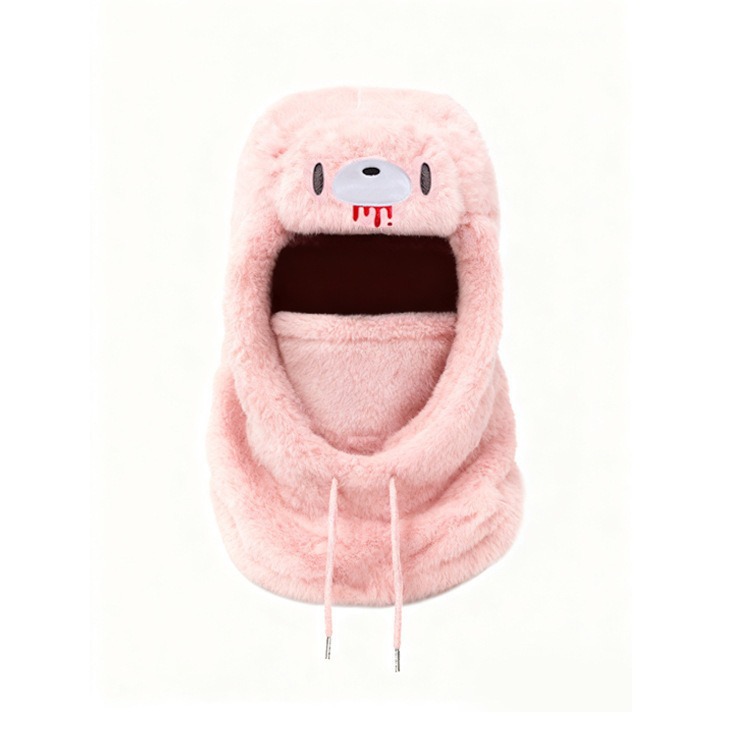 Otoño y invierno de peluche caliente protector de orejas gorra de cuello gruesa máscara de esquí y bicicleta para hombres y mujeres a prueba de viento al por mayor