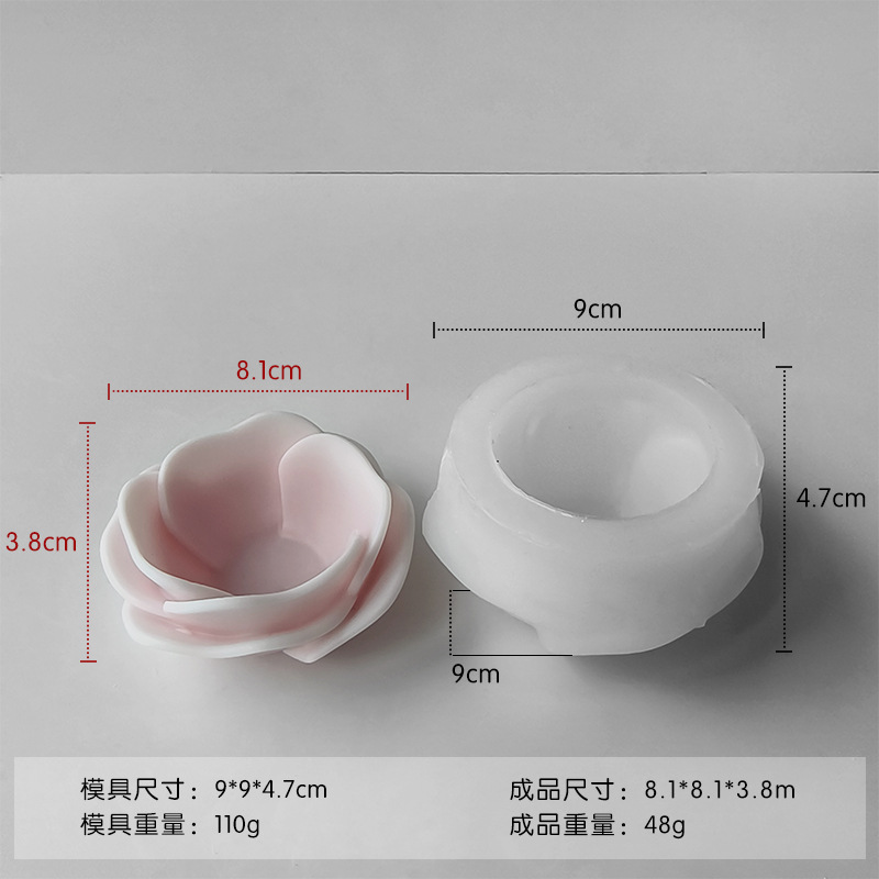 Jiahui Mei peonía flor de cera molde de cera de cera de cera de cera de cemento tira magnética adornos candelabro