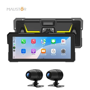 8.1inch Motorcycle Wireless CarPlay Screen Projection Navigation High-Definition Bright Waterproof Vibration-Proof WIFI Dash Cam