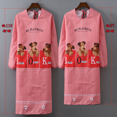 Factory wholesale positioning apron unisex long-sleeved thin model protective clothing smooth fabric kitchen home cooking apron waistcoat