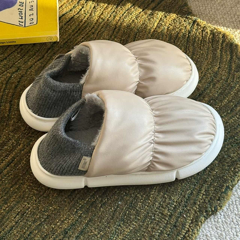 Женские тапочки из высококачественного хлопка с защитой пятки, подходящие для зимнего использования на улице, обувь для беременных с мягкой амортизирующей подошвой, домашние тапочки для детей и мужчин.