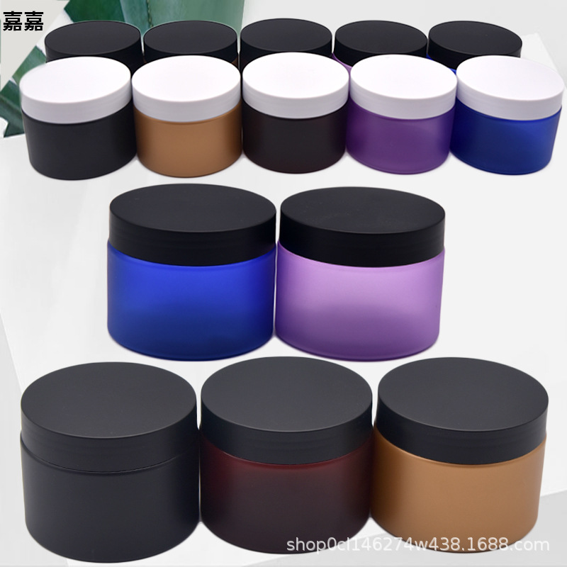 Material de embalaje de plástico PET crema esmerilado tarro crema cosmética botella de boca ancha