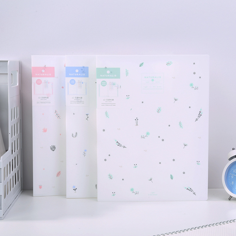 Deli 72477 carpeta de múltiples capas libro de datos insertar estudiante prueba clip de papel A4 floral fresco