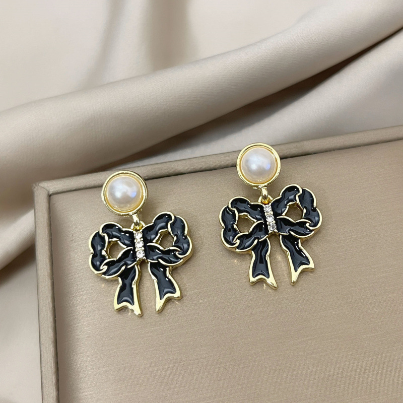 Wholesale Jewelry Elegant Sweet Leaves Flower Bow Knot Alloy Plating Drop Earrings display picture 4